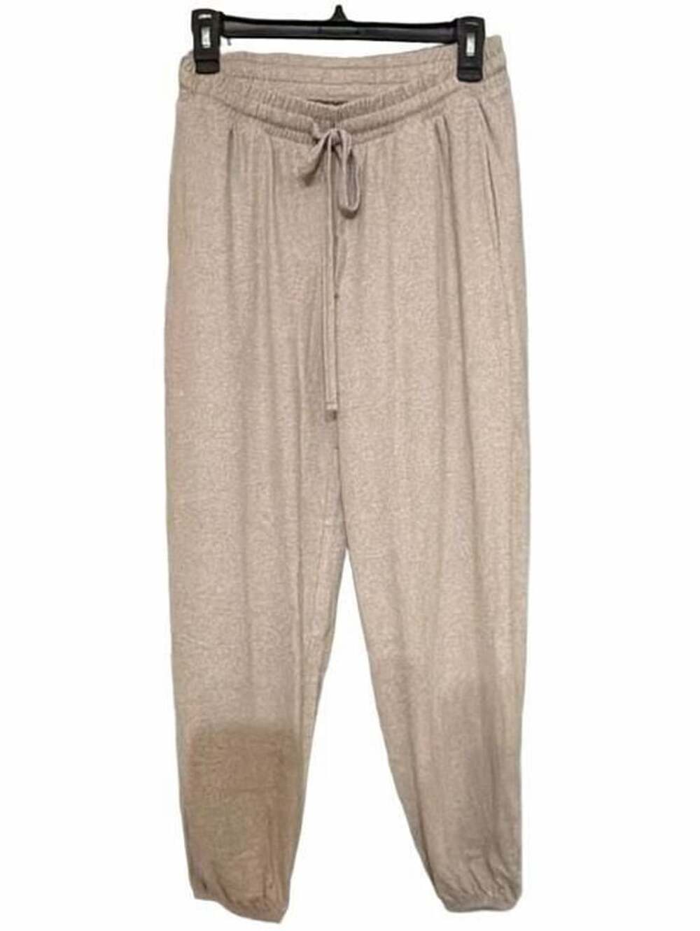 Zenana Melange Hacci Joggers Size S Taupe Drawstring Lounge Pants
